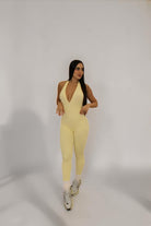 Enterizo largo halter cuello V | Ref. 0443PU