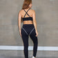 Set top tiras y leggins con costura en contraste | Ref.254
