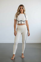 Set blusa y legging sesgo en constraste | Ref. C00229